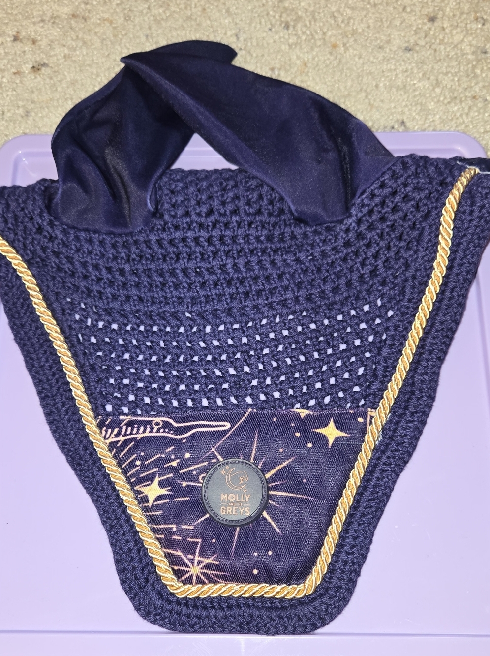 Gold & Purple Ear Bonnet